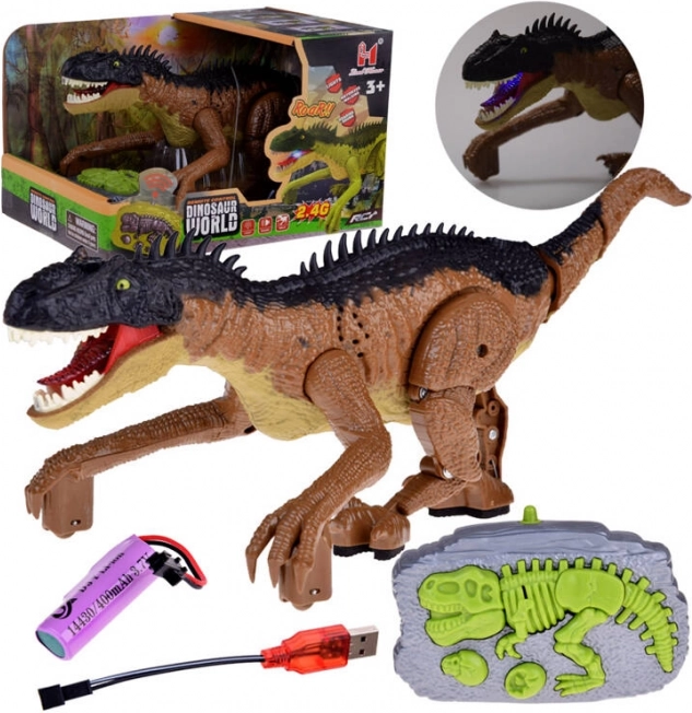 Rjav dinozaver z daljinskim upravljalnikom, igrača