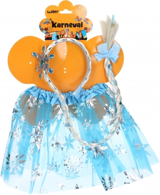 Pustni komplet - princesa modro krilce z naglavnim trakom