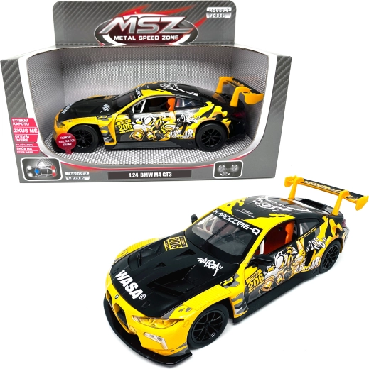 Kovinski model BMW M4 GT3 s svetlobo in zvokom 1:24