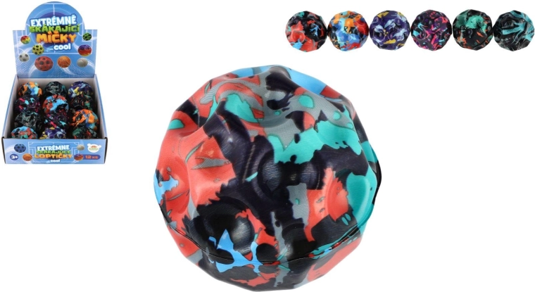 Izjemno poskakujoča penasta žogica meteorit 6 cm, mešane barve