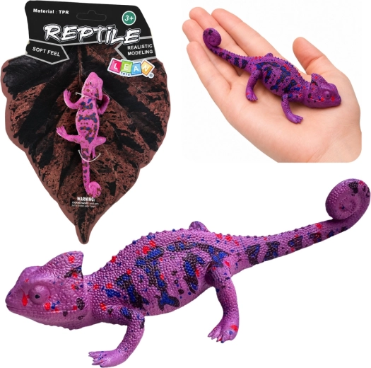 Gumijasta figurica kameleona iz TPR, vijolična 14 cm