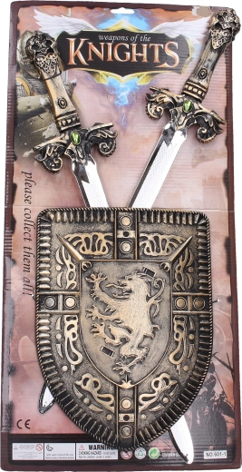 Otroški komplet ščita in dveh mečev 60 cm