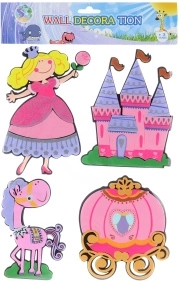 Pena stenska dekoracija s princeskinim motivom