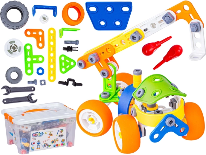 Elastic construction blocks 10 in 1 (167 pieces) – cars, helicopter, airplane, robot