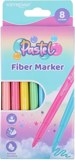 Pastelni pralni flomastri KEYROAD, 8 kos
