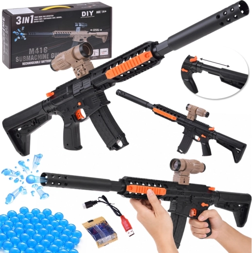 Gel blaster M416 za gelne kroglice 3v1 z akumulatorjem (DIY) – 1 kos