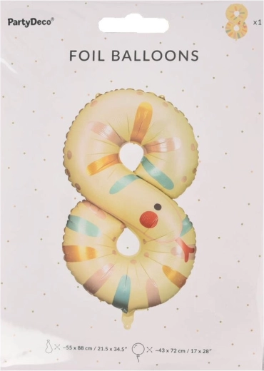 Folijski balon številka 8 z motivom kače KIDS 88 cm