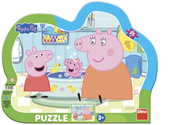 Otroška namizna sestavljanka Peppa Pig v kadi, 25 delov