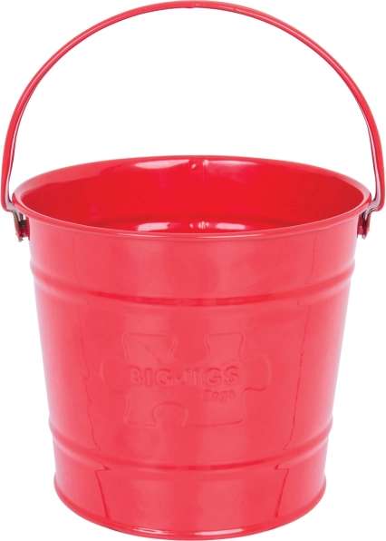 Otroški kovinski vedriček Bigjigs Toys – rdeč