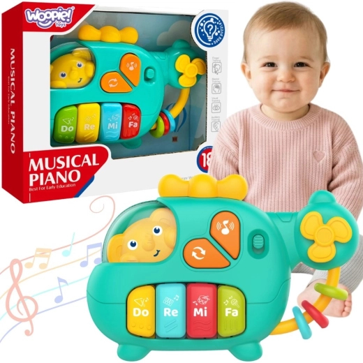 Woopie baby interaktivni klavir helikopter s slonom