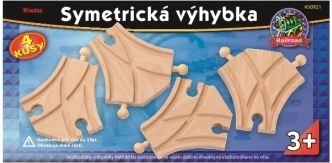 Simetrična kretnica za lesene vlakce
