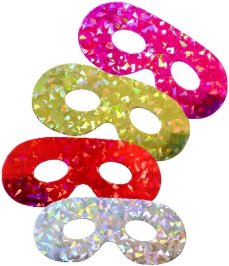 Paper mask with holographic effect, 6 pcs