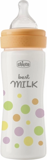 Chicco otroška steklenička Perfect Easy 250 ml s silikonskim cucljem, srednji pretok, 2 m+