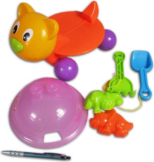 Vlečni voziček Mucka s priborom za pesek