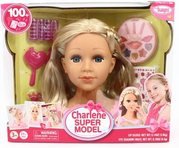 Bayer Charlene super model – styling glava blond z dodatki