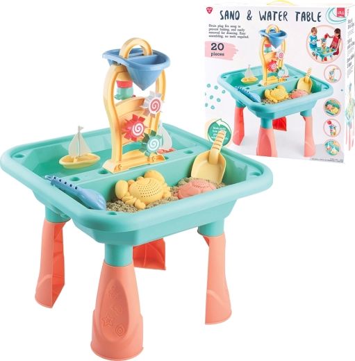 Playgo miza za vodo in pesek – set 20 delov