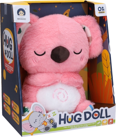 Plišasta dihalna koala roza z efekti 27 cm