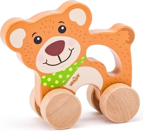 Woodyland lesen medvedek na kolesih z ročajem