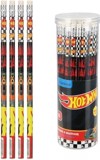 Hot Wheels HB Pencil with Eraser - 1 piece