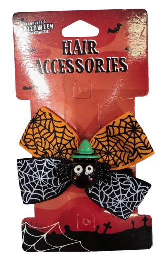 Halloweenska sponka za lase – pajek in pentlja