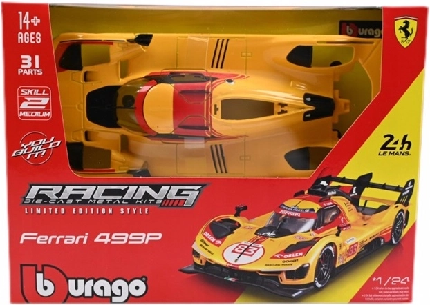 Bburago Ferrari Racing 499P Le Mans yellow no. 83 model kit 1:24 - 1 piece