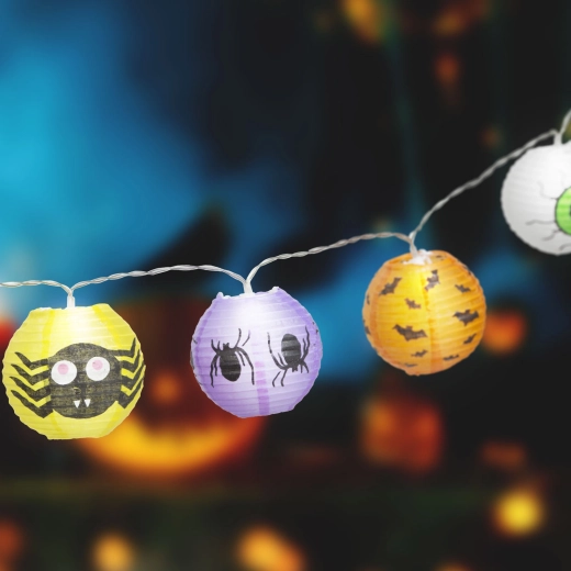 Halloweenska svetlobna veriga z bučnimi lampijoni