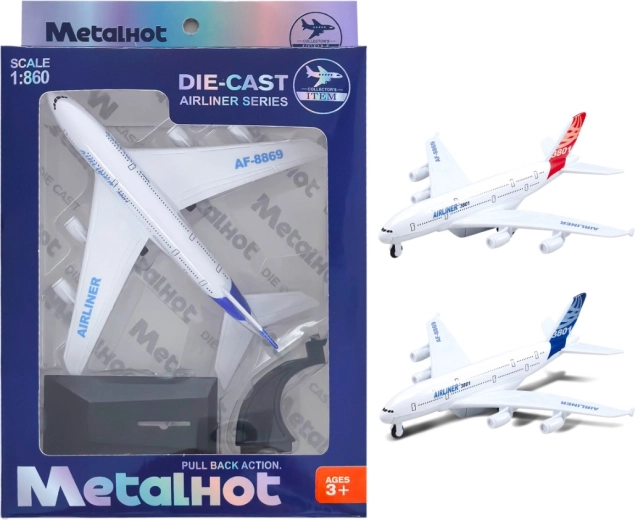 Kovinski model letala Airliner MetalHot 1:860 s povratnim navijanjem
