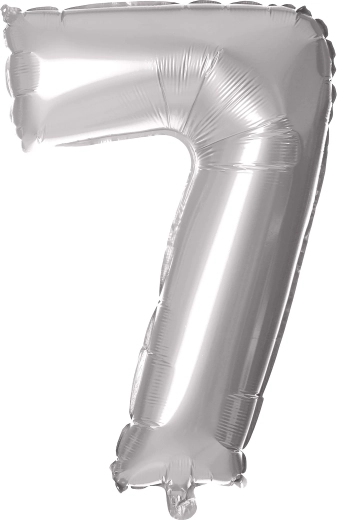 Foliasti balon številka 7 srebrn 30 cm TORO