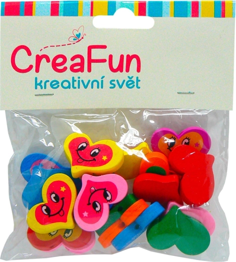 Leseni srčki kroglice, set 20 kos