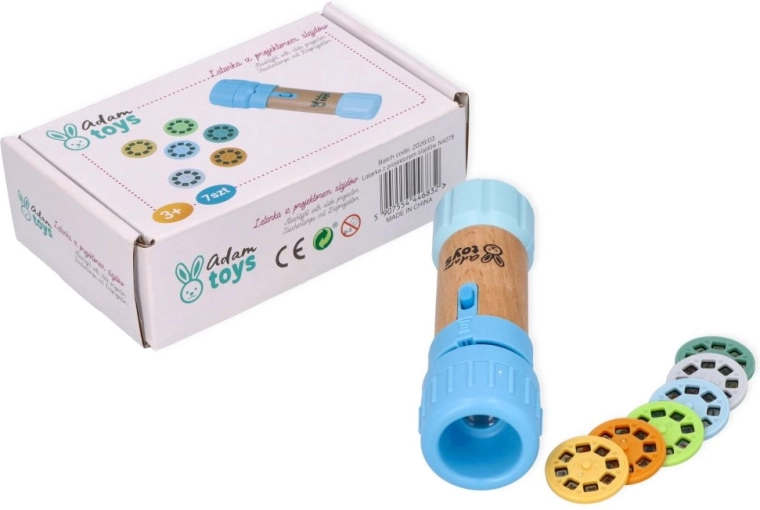 Modra otroška svetilka s projektorjem Adam Toys