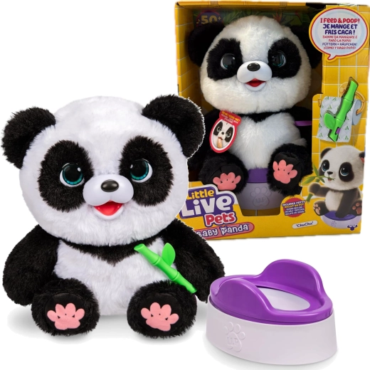 Interaktivni plišasti panda ChuChu z nočnikom LITTLE LIVE PETS