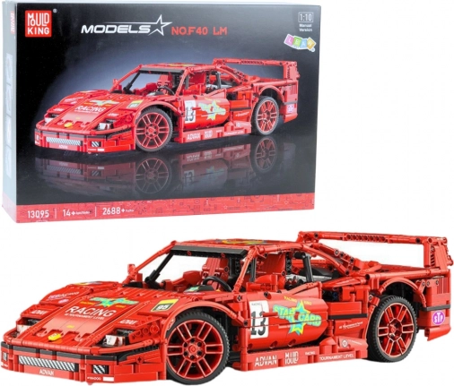 Konstruktorski set Rdeči dirkalni športni avtomobil 1:10