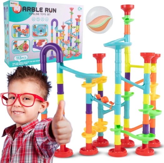 Krožna steza za kroglice – konstrukcijski set 113 delov