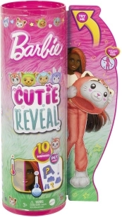 Punčka Barbie Cutie Reveal – Mačka-Panda rdeča