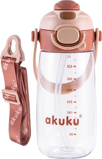 Šolska steklenička s slamico Akuku 480 ml mocha
