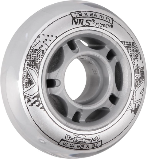 Kolesa za in-line rolerje NILS EXTREME PU 72 × 24 prozorna (4 kosi)