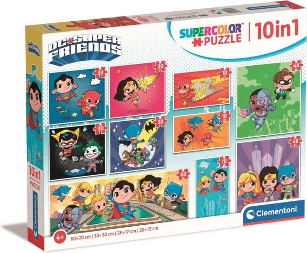 Sestavljanka DC Super Friends 10 v 1 CLEMENTONI