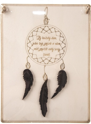 Lesena tabla z motivacijskim napisom »Živi vsak…« 20 × 27 cm