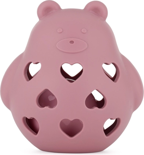 Petite&Mars silikonsko ropotuljica in grizalo Bear Basil dusty rose