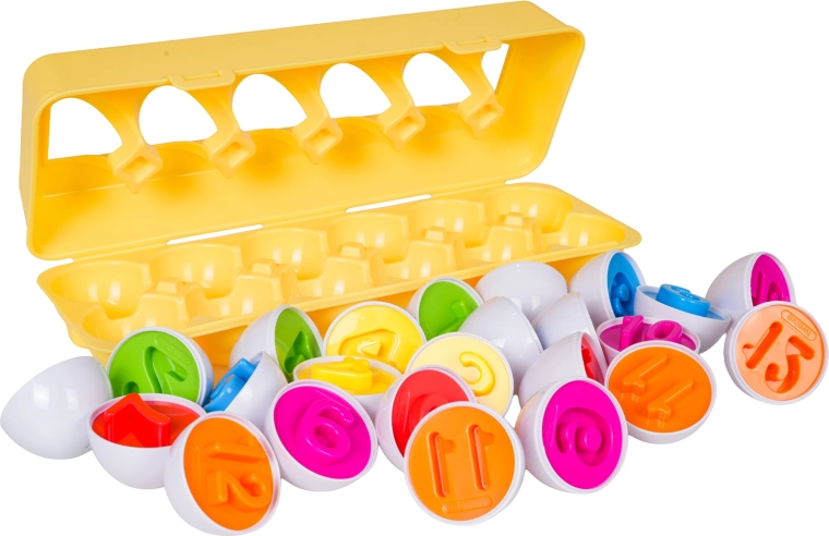 12 jajčk s številkami 1–12