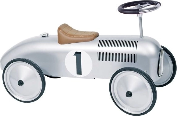 Retro poganjalec dirkalni srebrni