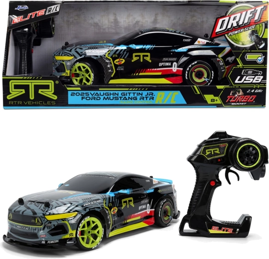 Ford Mustang RTR 2025 Vaughna Gittina Jr. z daljinskim upravljanjem, merilo 1:10, driftom in Turbo Boostom