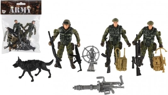 Set vojaških akcijskih figur z psom