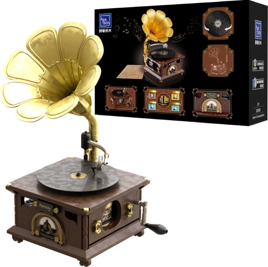 Pantasy vintage gramofon iz sestavljivih kock