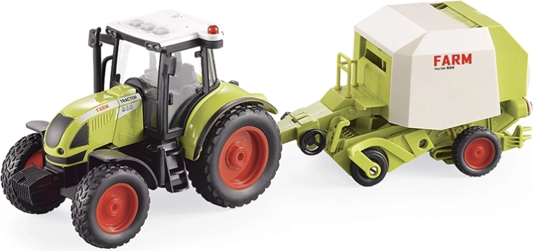 Kmečki traktor s prikolico 1:16 z lučmi in zvoki