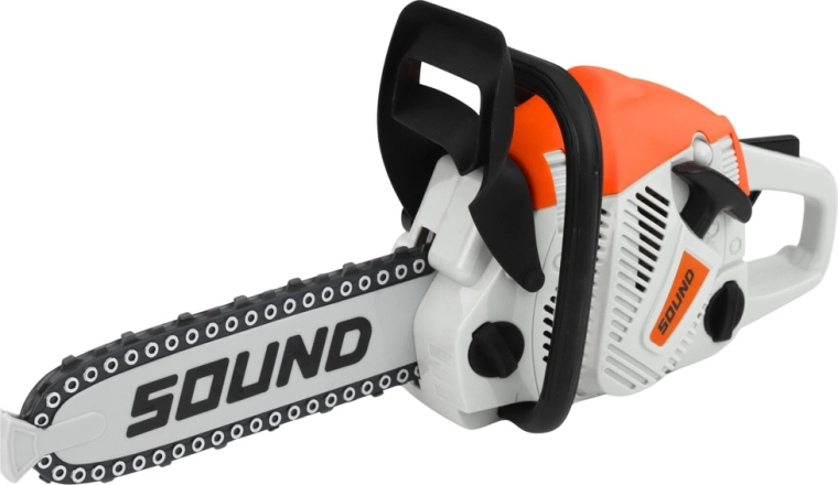 Motorna žaga z zvoki in vrtečo verigo