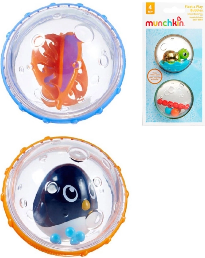 Munchkin vodne ropotajoče žogice z živalicami za kopel – set 2 kosa