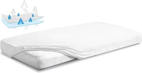 Babymatex nepremočljiva raztegljiva frotirasta rjuha 60 × 120 cm, bela