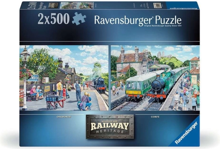 Ravensburger sestavljanka Railway Heritage št. 1: Oakworth & Corfe 2×500 kosov