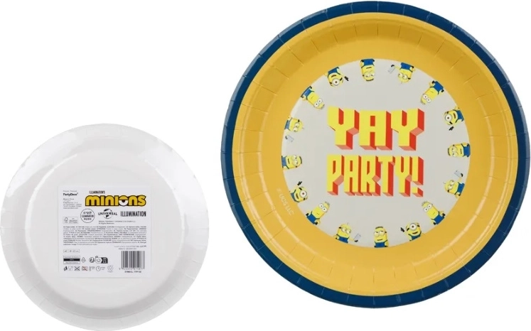 Paper party plates Minionki (Minions) 23 cm, mixed designs (6 pcs)